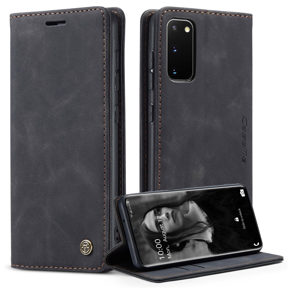CASEME 013 Series Auto-absorbed Flip Læder Pung Etui til Samsung Galaxy S20 4G/S20 5G
