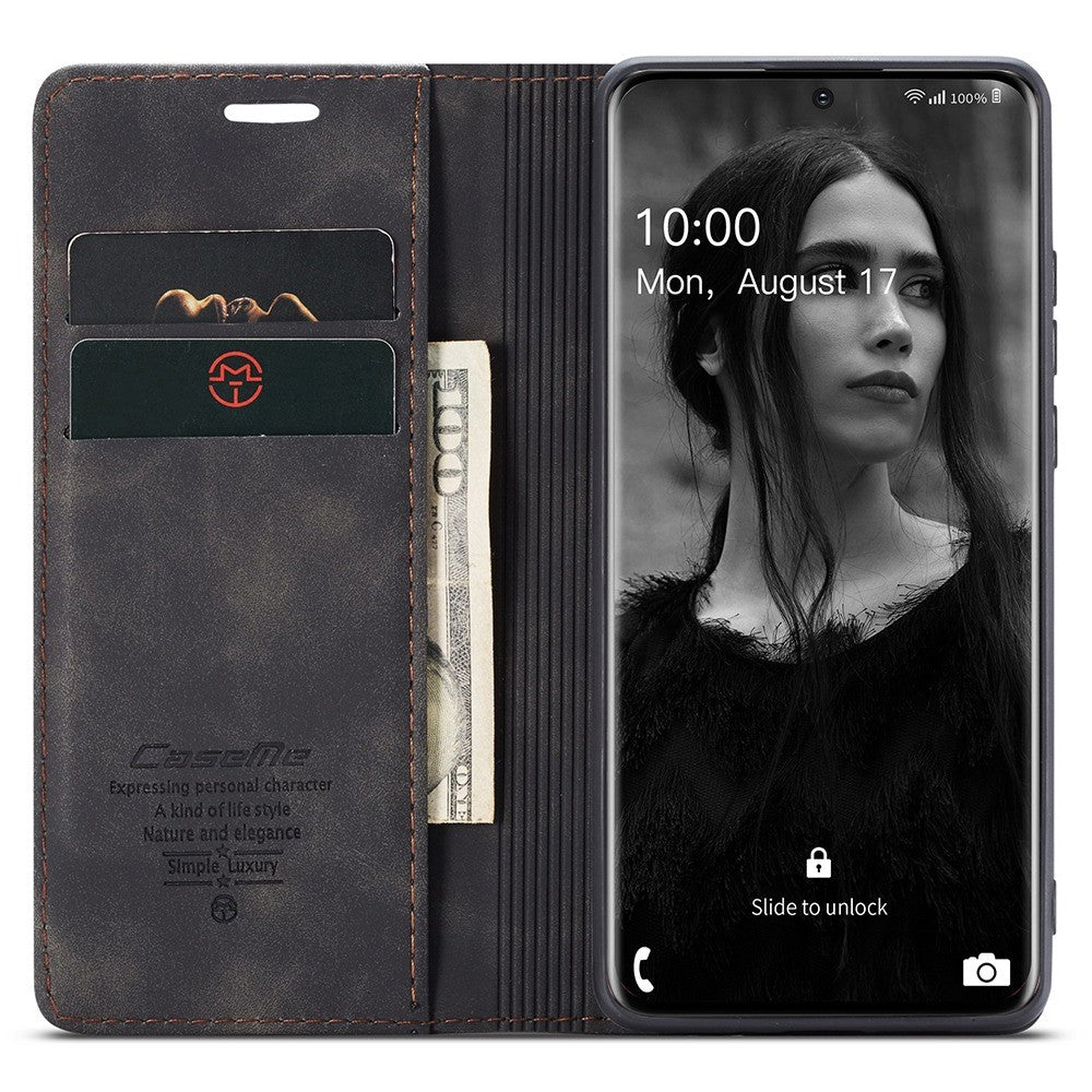 CASEME 013 Series Auto-absorbed Flip Læder Pung Etui til Samsung Galaxy S20 4G/S20 5G