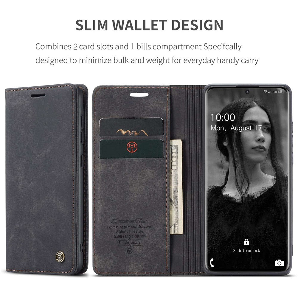 CASEME 013 Series Auto-absorbed Flip Læder Pung Etui til Samsung Galaxy S20 4G/S20 5G