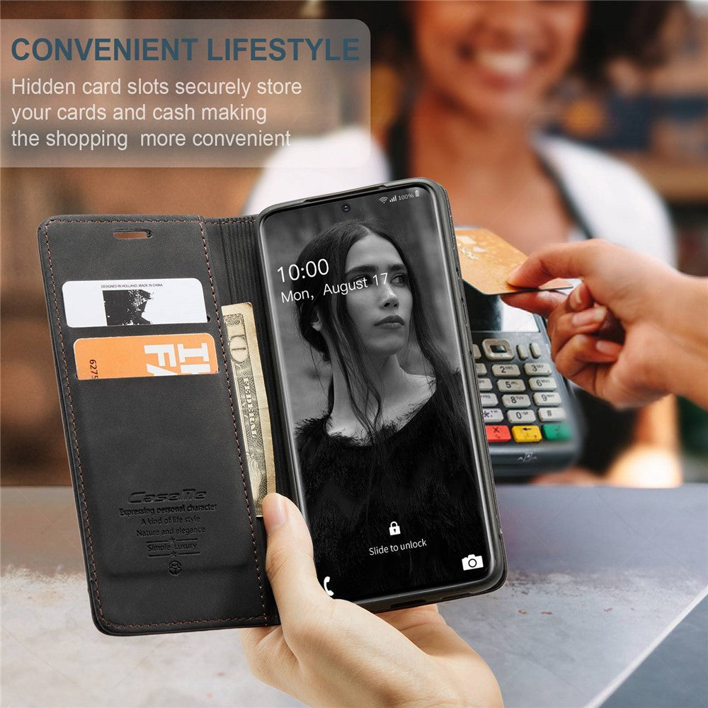 CASEME 013 Series Auto-absorbed Flip Læder Pung Etui til Samsung Galaxy S20 4G/S20 5G