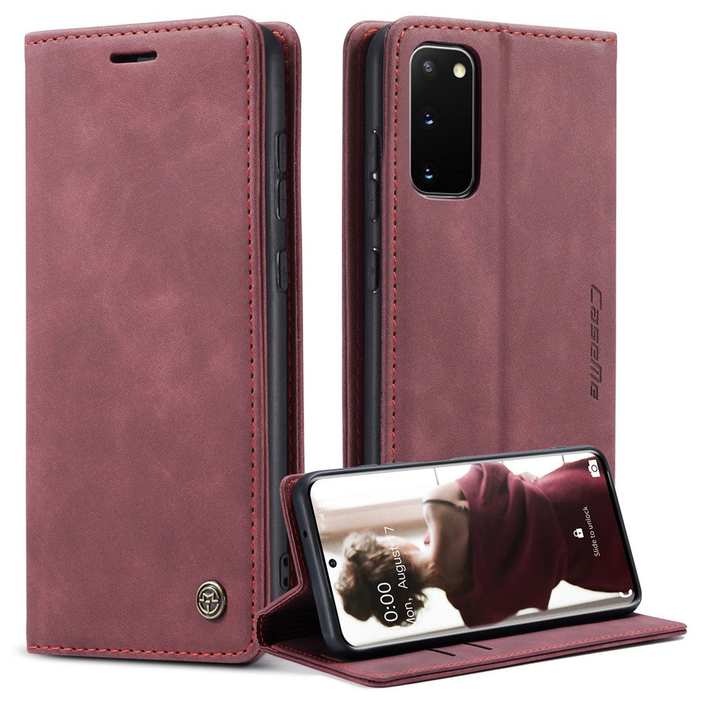 CASEME 013-serien självabsorberande läderfodral med vikbart lock till Samsung Galaxy S20 4G/S20 5G