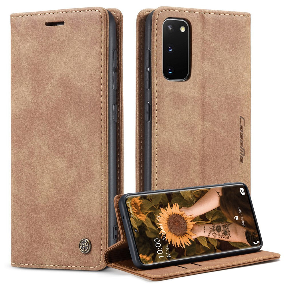 CASEME 013 Series Auto-absorbed Flip Læder Pung Etui til Samsung Galaxy S20 4G/S20 5G