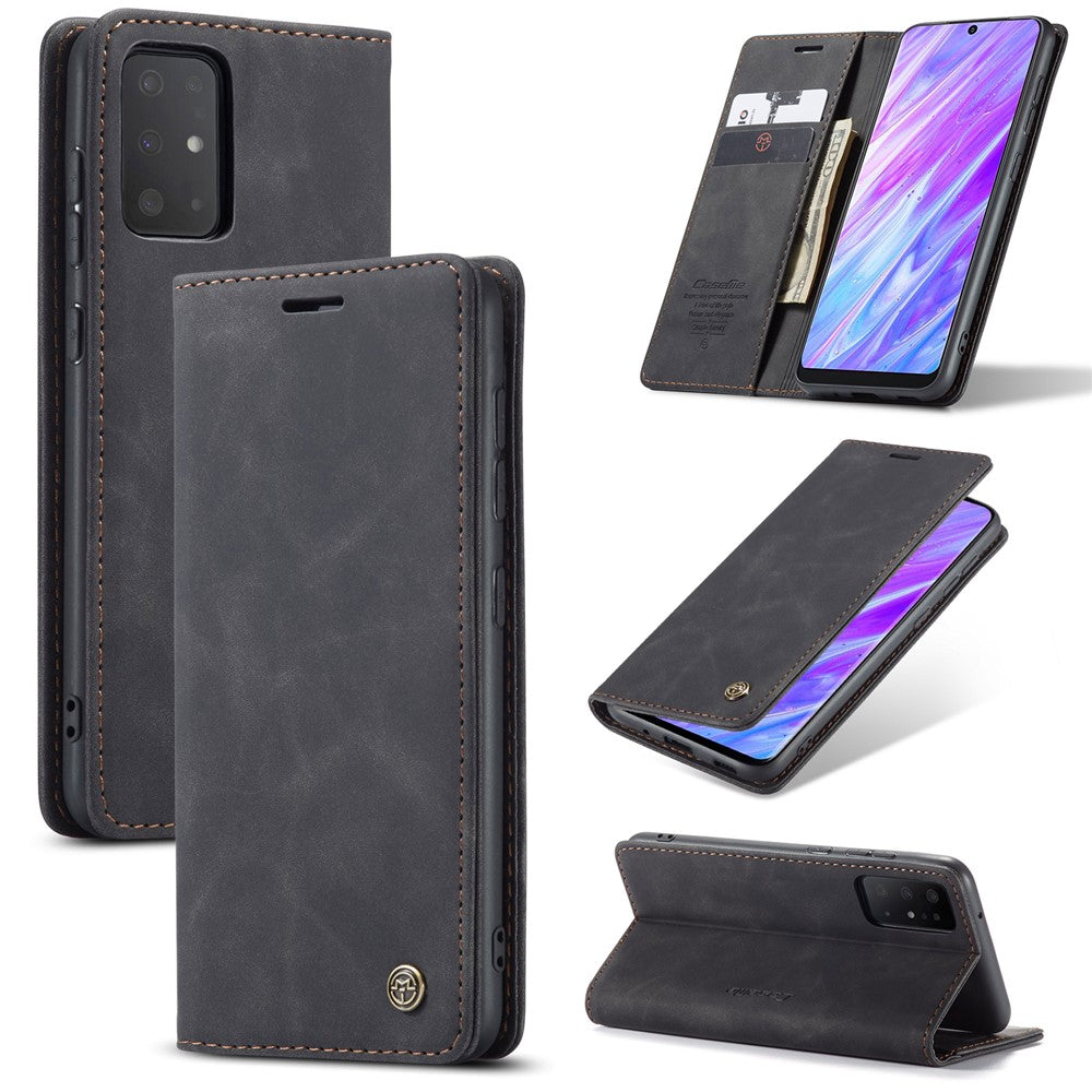 CASEME 013 Series Auto-absorbed Business Læderpung Stativ Telefoncover til Samsung Galaxy S20 Plus