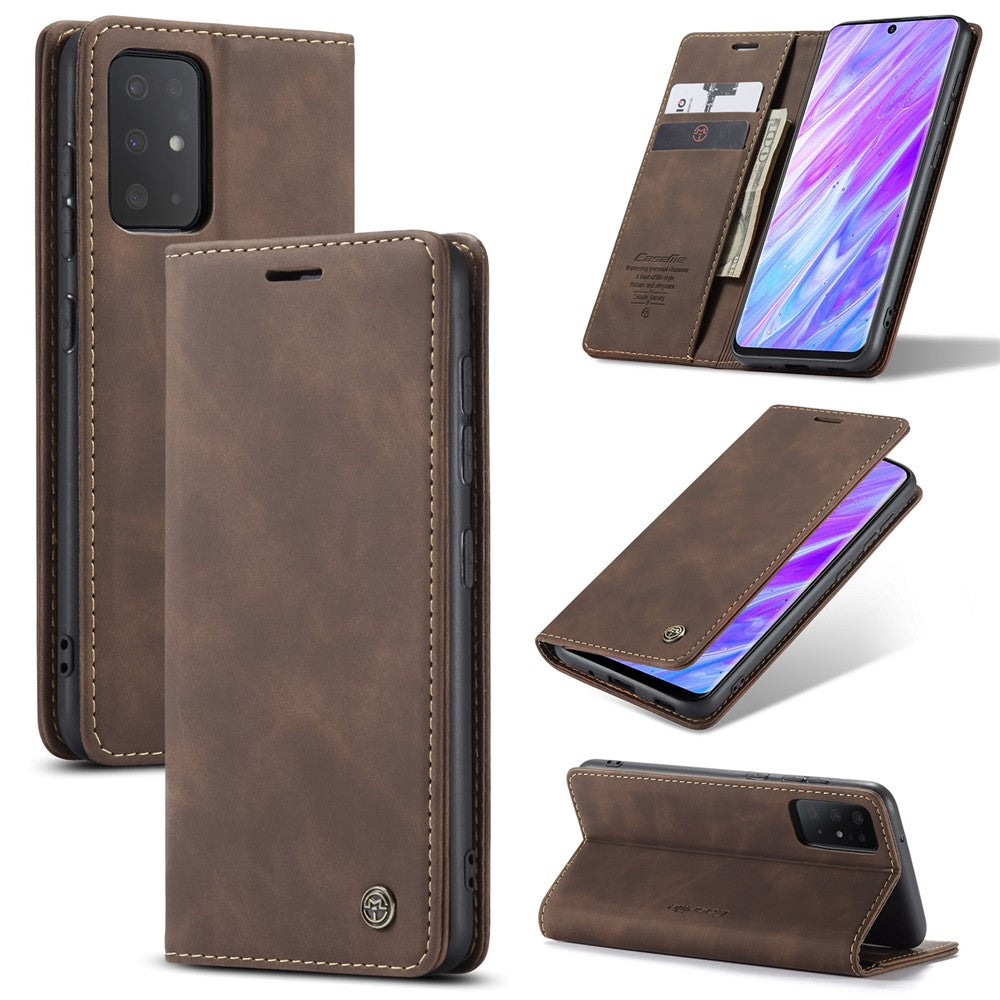 CASEME 013 Series Auto-absorbed Business Læderpung Stativ Telefoncover til Samsung Galaxy S20 Plus