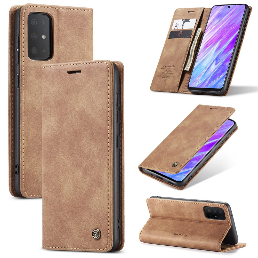 CASEME 013 Series Auto-absorbed Business Læderpung Stativ Telefoncover til Samsung Galaxy S20 Plus