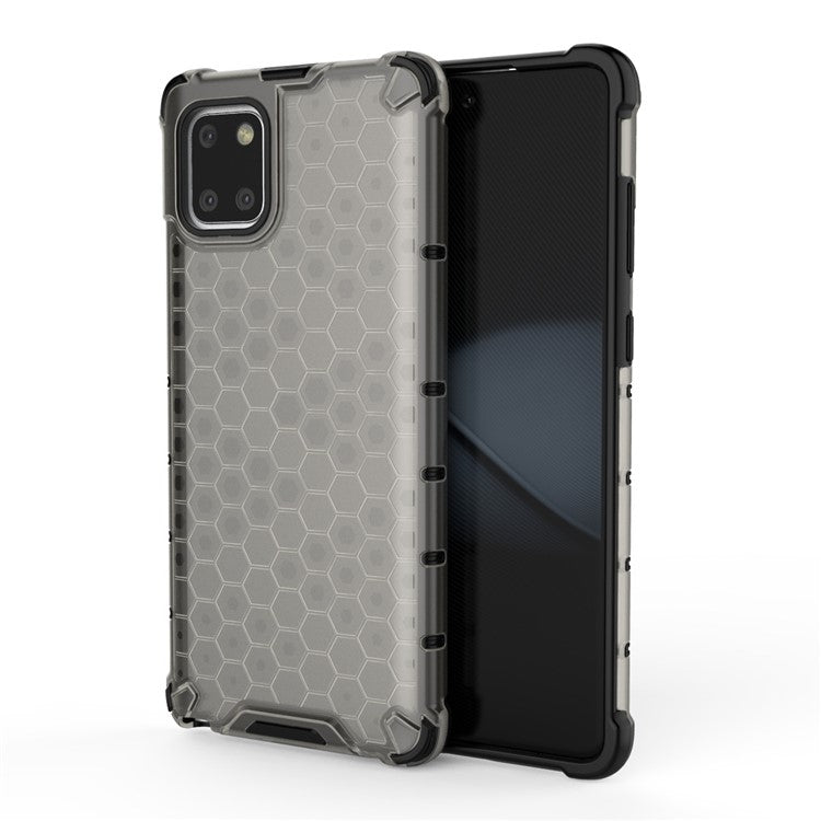 Stötsäkert hybridskal med bikakemönster och PC för Samsung Galaxy A81/Note 10 Lite