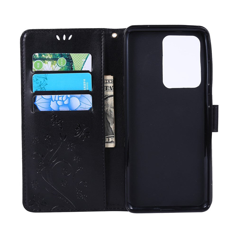 Imprint Butterflies Wallet Stand Flip Leather Phone Case for Samsung Galaxy S20 Ultra