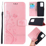 Imprint Butterflies Wallet Stand Flip Leather Phone Case for Samsung Galaxy S20 Ultra