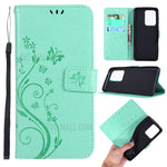 Imprint Butterflies Wallet Stand Flip Leather Phone Case for Samsung Galaxy S20 Ultra