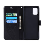 Imprint Butterflies Pung Stativ Flip Læder Telefoncover til Samsung Galaxy A71 A715