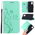 Imprint Butterflies Pung Stativ Flip Læder Telefoncover til Samsung Galaxy A71 A715