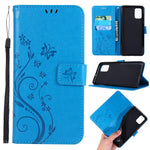 Imprint Butterflies Pung Stativ Flip Læder Telefoncover til Samsung Galaxy A71 A715