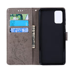 Imprint Butterflies Wallet Stand Flip Leather Phone Case for Samsung Galaxy S20 Plus