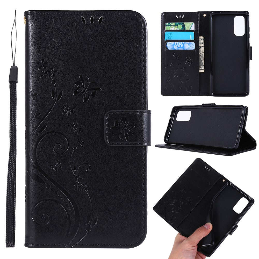 Imprint Butterflies Wallet Stand Flip Leather Case for Samsung Galaxy S20 4G/S20 5G
