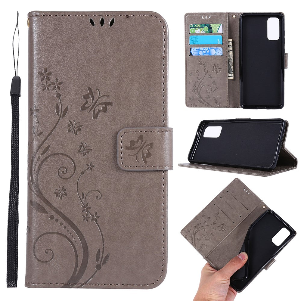 Imprint Butterflies Wallet Stand Flip Leather Case for Samsung Galaxy S20 4G/S20 5G