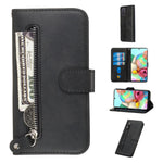 Til Samsung Galaxy A71 PU-læderetuier med lynlåslomme Pung Telefoncover Stand