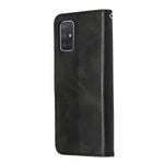 Til Samsung Galaxy A71 PU-læderetuier med lynlåslomme Pung Telefoncover Stand