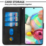Til Samsung Galaxy A71 PU-læderetuier med lynlåslomme Pung Telefoncover Stand