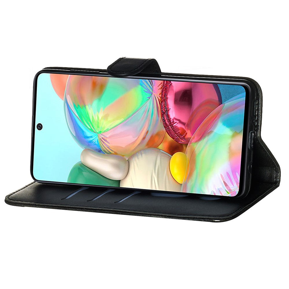 Til Samsung Galaxy A71 PU-læderetuier med lynlåslomme Pung Telefoncover Stand