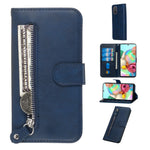 Til Samsung Galaxy A71 PU-læderetuier med lynlåslomme Pung Telefoncover Stand