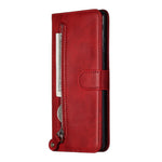 For Samsung Galaxy S20 Ultra PU Leather Cases with Zipper Pocket Wallet Phone Cover Stand