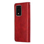 For Samsung Galaxy S20 Ultra PU Leather Cases with Zipper Pocket Wallet Phone Cover Stand