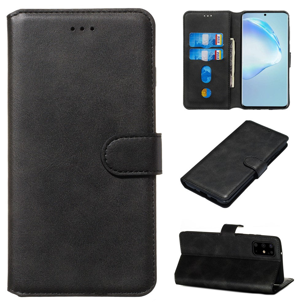 Solid Color Flip Leather Wallet Phone Cover for Samsung Galaxy S20 Plus