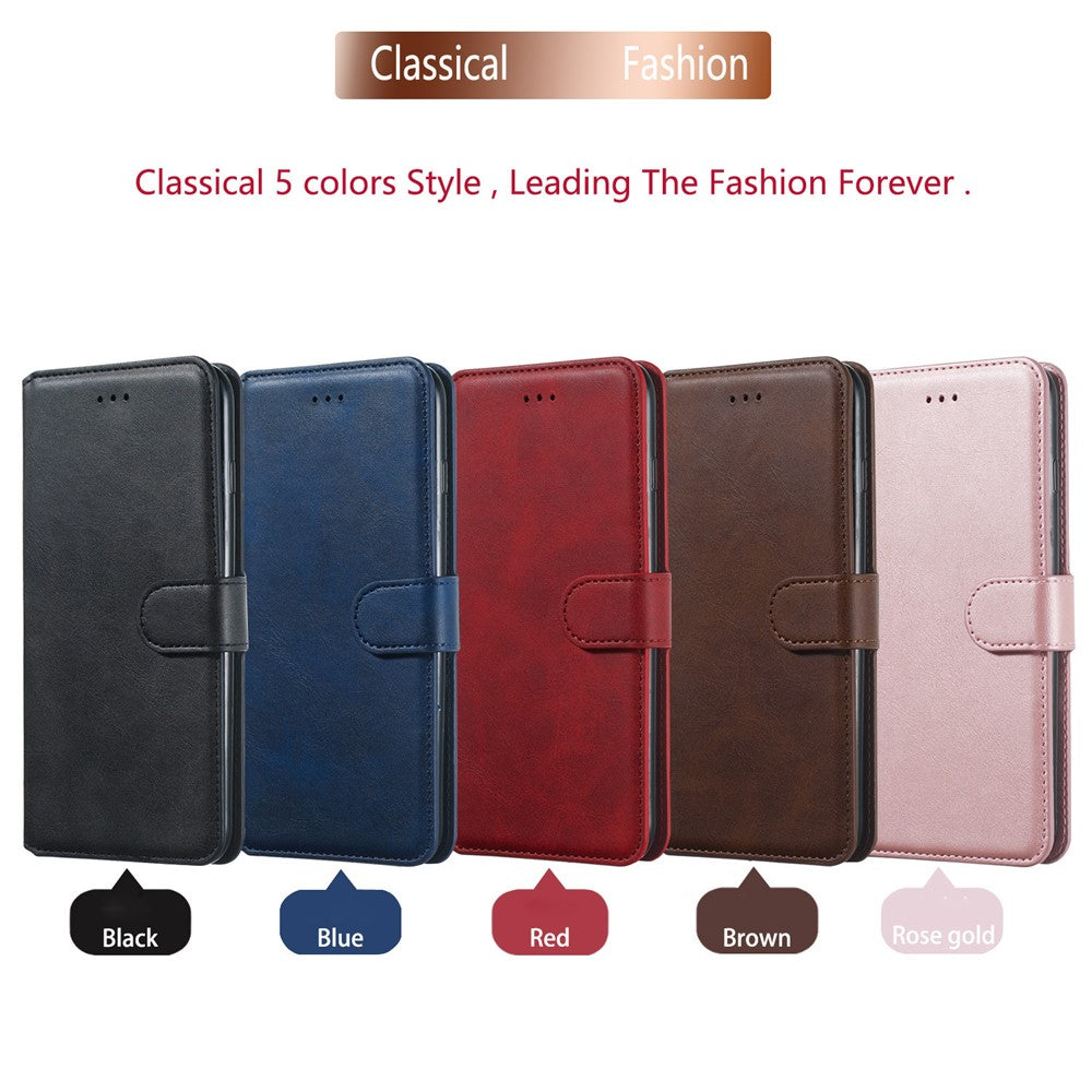Solid Color Flip Leather Wallet Phone Cover for Samsung Galaxy S20 Plus