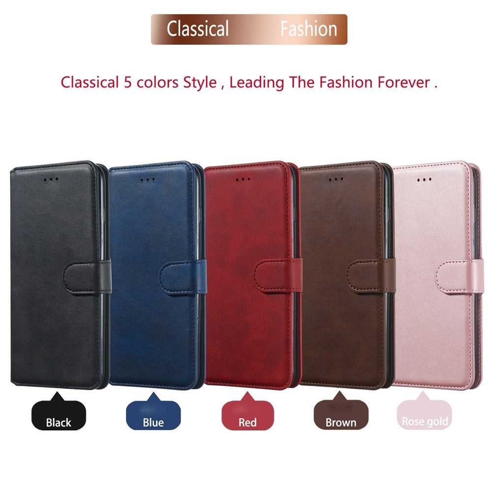 Solid Color Classic Flip Leather Wallet Phone Casing for Samsung Galaxy S20 Ultra