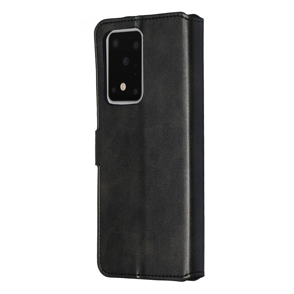 Solid Color Classic Flip Leather Wallet Phone Casing for Samsung Galaxy S20 Ultra