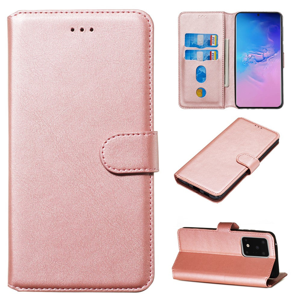 Solid Color Classic Flip Leather Wallet Phone Casing for Samsung Galaxy S20 Ultra