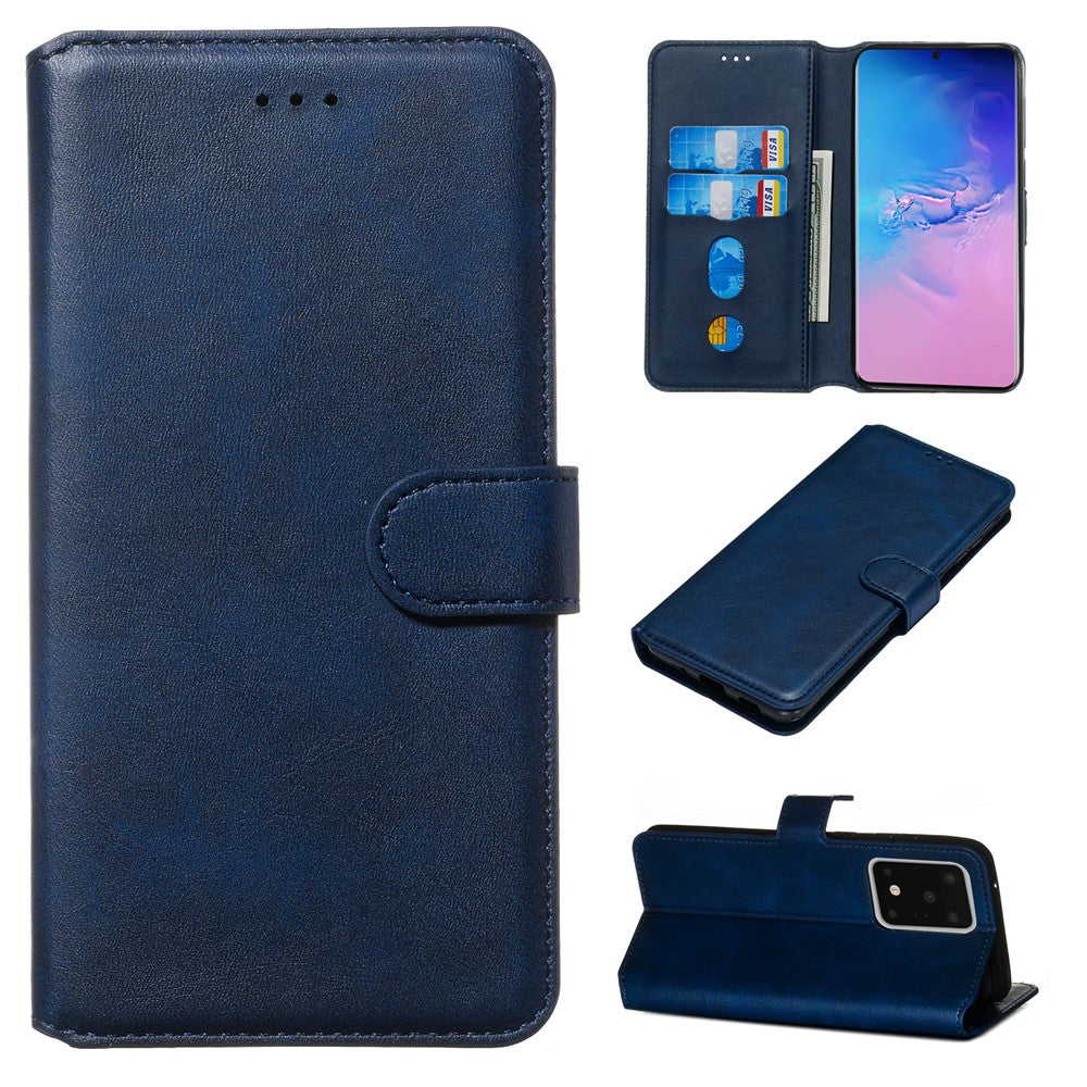 Solid Color Classic Flip Leather Wallet Phone Casing for Samsung Galaxy S20 Ultra