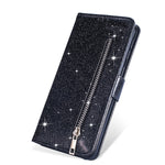 Flash Powder Zipper Pocket Leather Wallet Case Phone Shell for Samsung Galaxy S20 4G/S20 5G