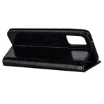 Flash Powder Zipper Pocket Leather Wallet Case Phone Shell for Samsung Galaxy S20 4G/S20 5G