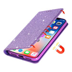 Flash Powder Auto-absorbed Leather Stand Shell for Samsung Galaxy S20 4G/S20 5G
