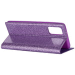 Flash Powder Auto-absorbed Leather Stand Shell for Samsung Galaxy S20 4G/S20 5G