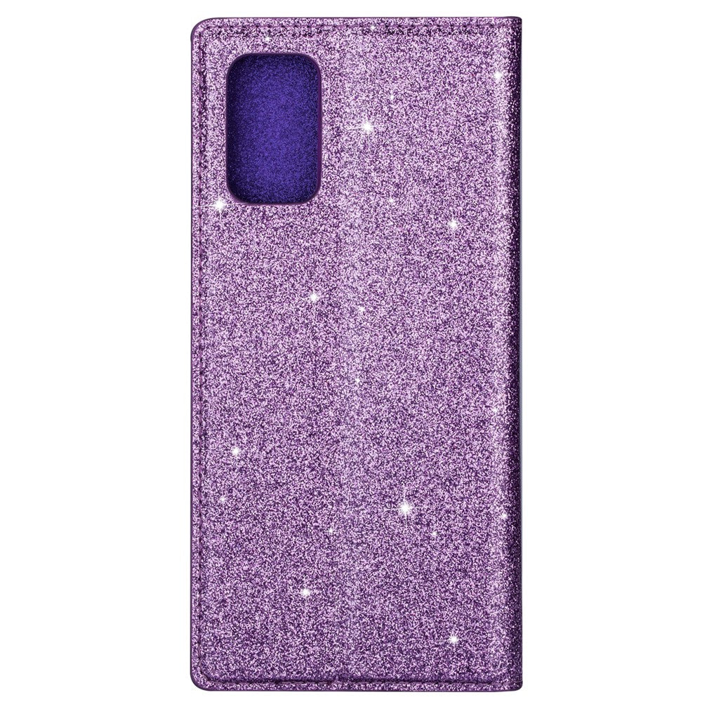 Flash Powder Auto-absorbed Leather Stand Shell for Samsung Galaxy S20 4G/S20 5G