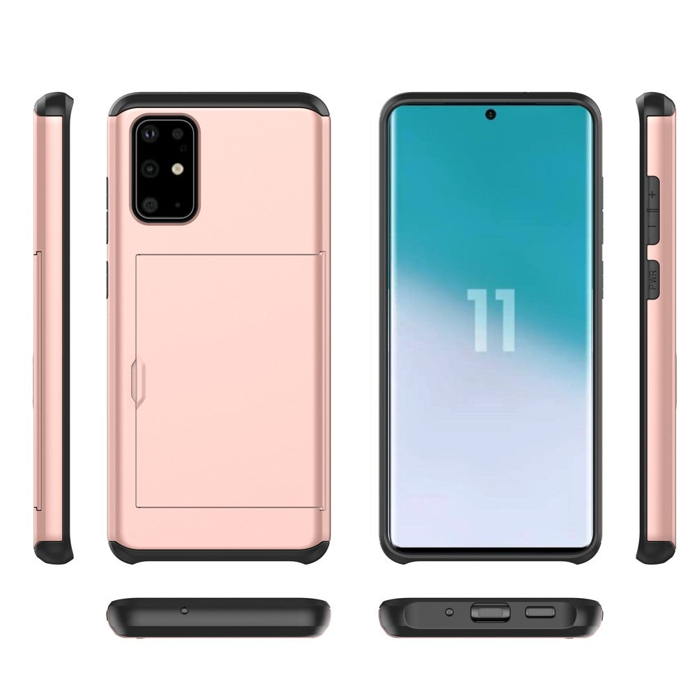 Card Slot PC + TPU Hybrid Protective Case for Samsung Galaxy S20 Plus