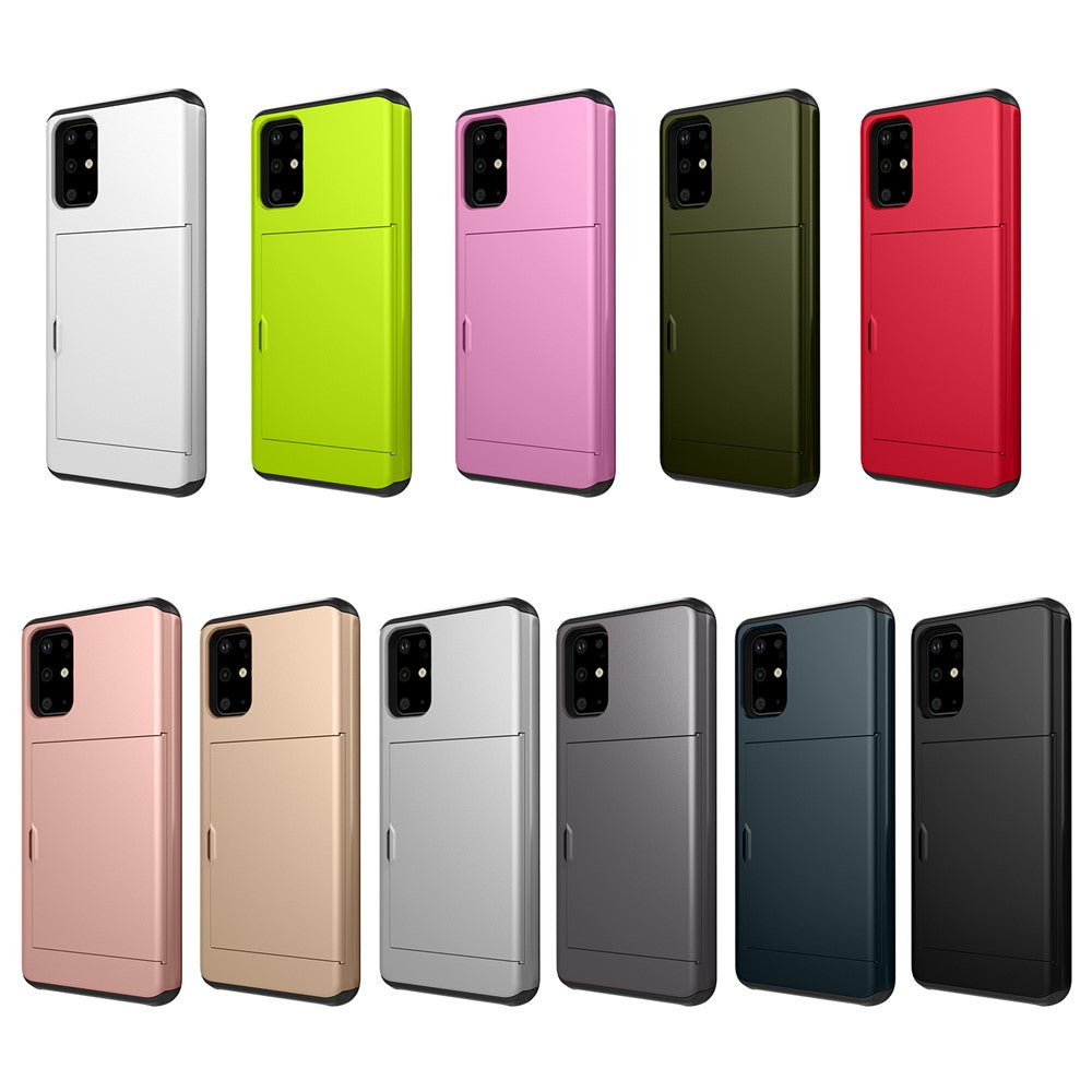 Card Slot PC + TPU Hybrid Protective Case for Samsung Galaxy S20 Plus