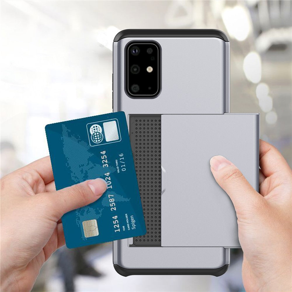 Card Slot PC + TPU Hybrid Phone Case for Samsung Galaxy S20 4G/S20 5G