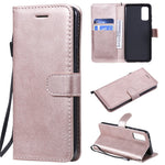 For Samsung Galaxy S20 4G / S20 5G Case Solid Color Leather Mobile Cover Wallet Stand with Strap