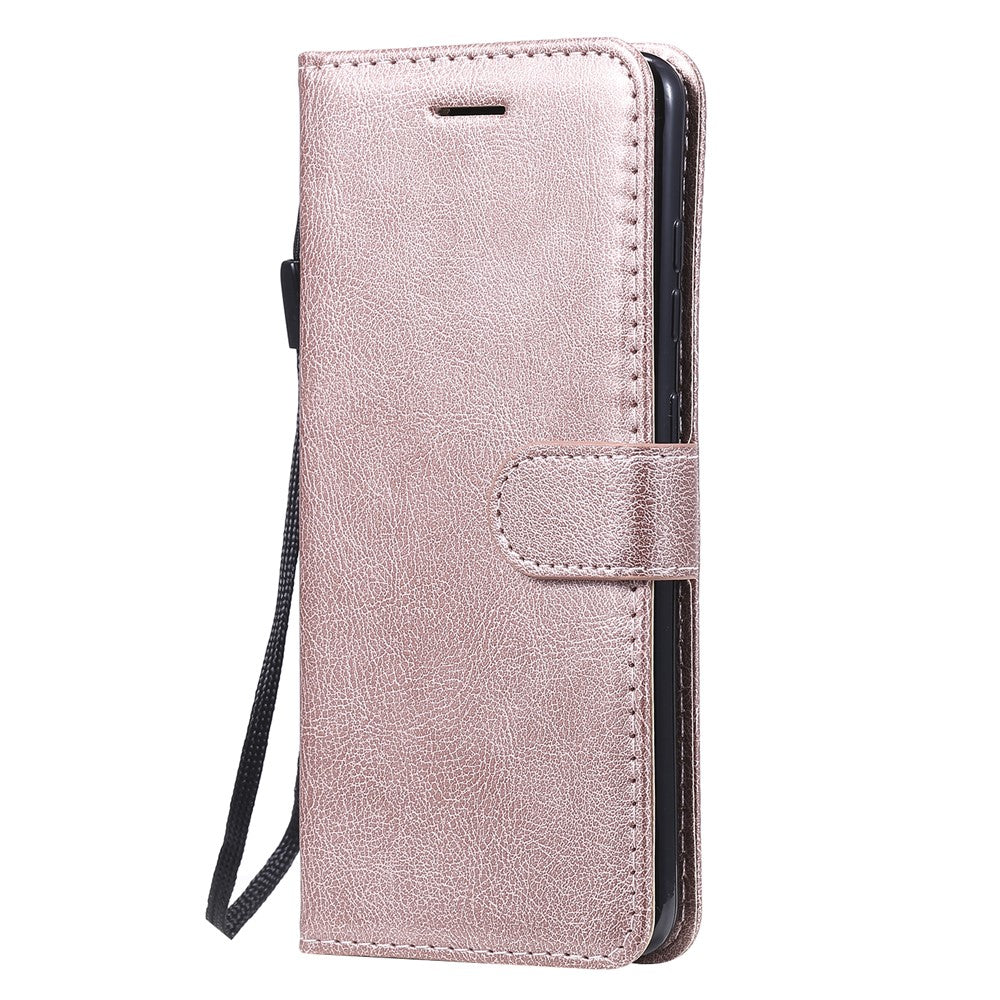 For Samsung Galaxy S20 4G / S20 5G Case Solid Color Leather Mobile Cover Wallet Stand with Strap