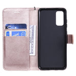 For Samsung Galaxy S20 4G / S20 5G Case Solid Color Leather Mobile Cover Wallet Stand with Strap