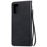 For Samsung Galaxy S20 Plus Case Solid Color Leather Mobile Cover Wallet Stand with Strap