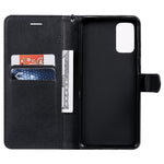 For Samsung Galaxy S20 Plus Case Solid Color Leather Mobile Cover Wallet Stand with Strap