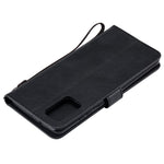For Samsung Galaxy S20 Plus Case Solid Color Leather Mobile Cover Wallet Stand with Strap