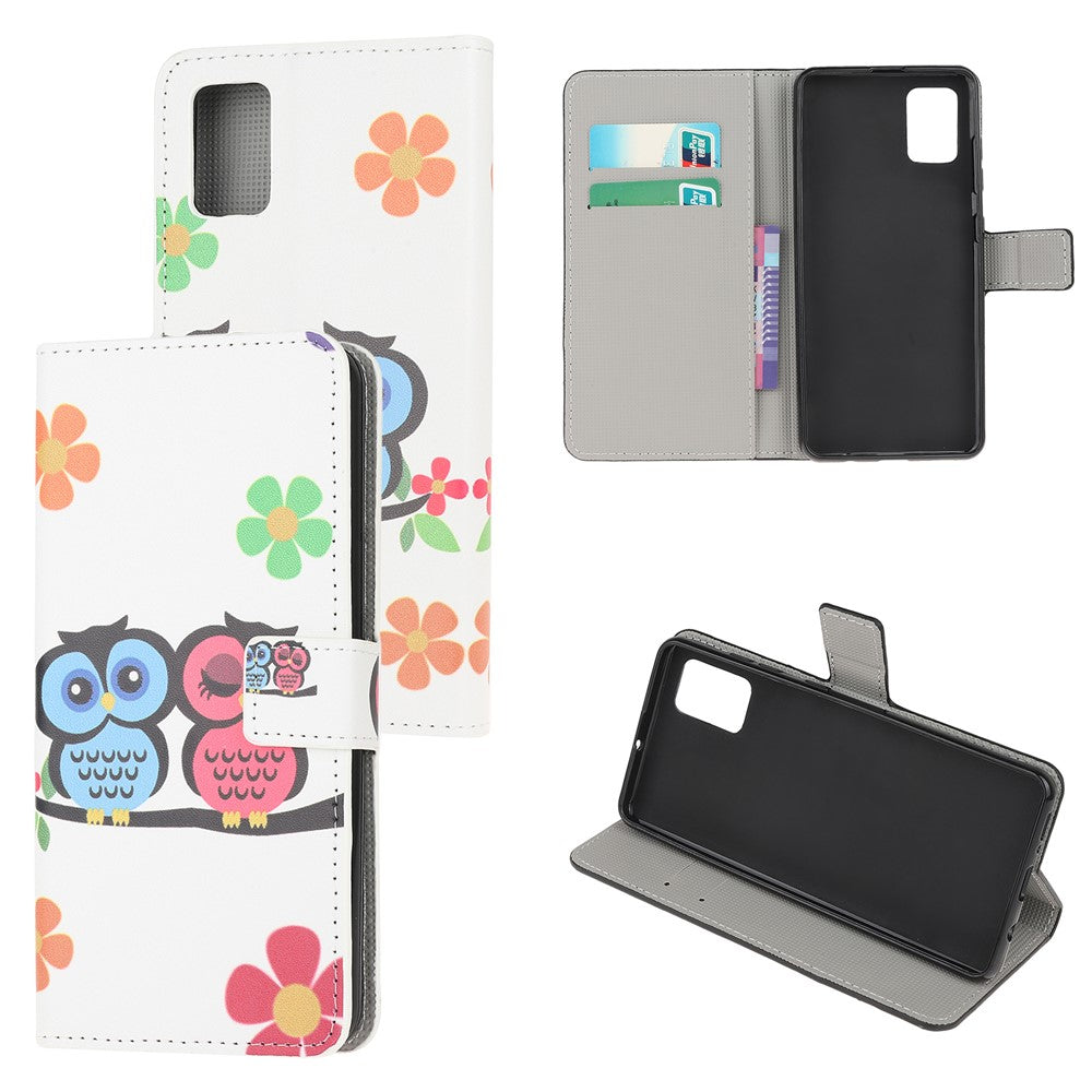 Mönstertryck PU-läder plånboksfodral för Samsung Galaxy A91/S10 Lite/M80s