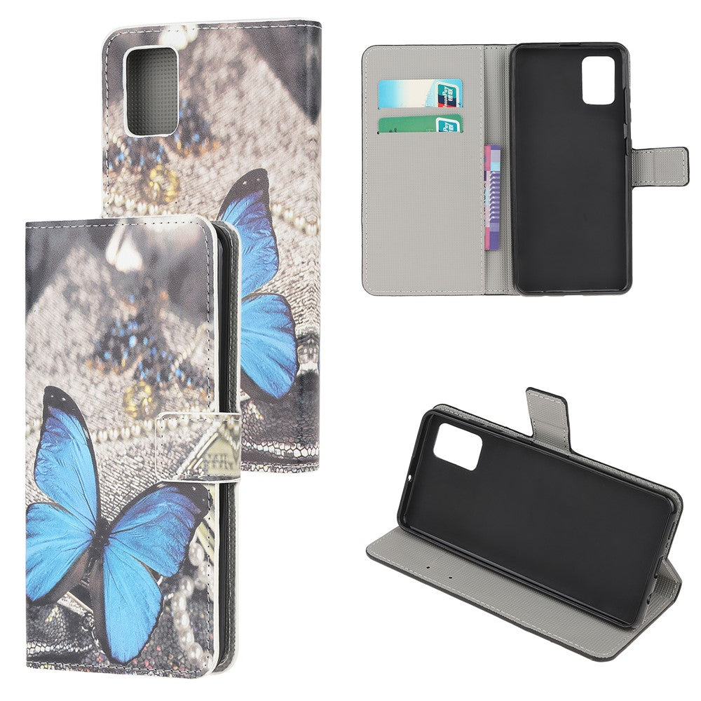 Mönstertryck PU-läder plånboksfodral för Samsung Galaxy A91/S10 Lite/M80s