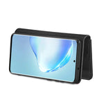 DG.MING Detachable 2-in-1 Split Leather Wallet Shell + PC Back Case for Samsung Galaxy S20 Ultra
