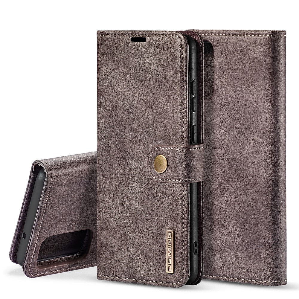 DG.MING Detachable 2-in-1 Split Leather Wallet Shell + PC Back Case for Samsung Galaxy S20 Ultra